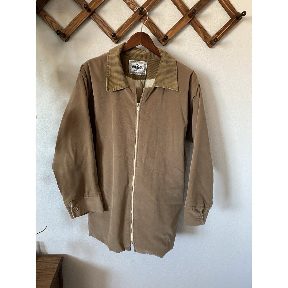 Vintage 70s Retro Coat with Corduroy Collar Velvety Soft Mens Large Vintage Coat